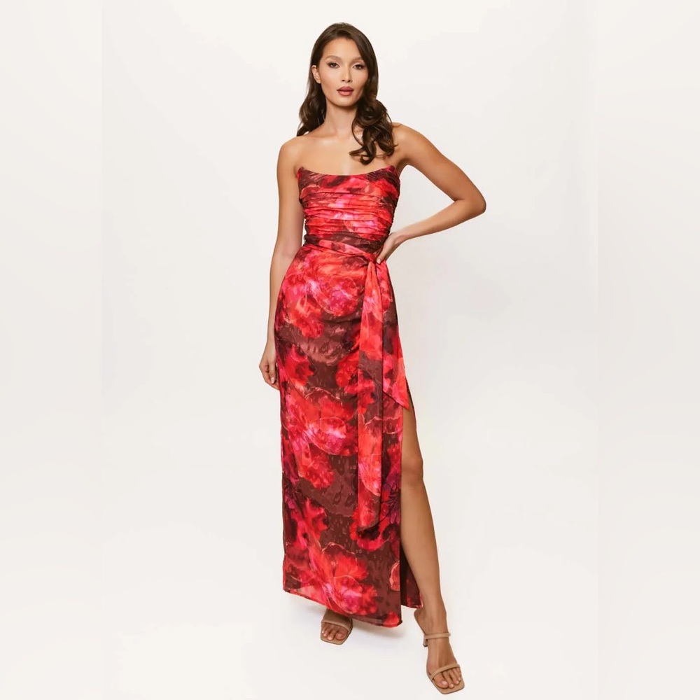Hutch Julietta Strapless Ruched Maxi Dress